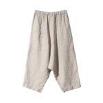 Women's Elastic Waist Cropped Wide-Leg Linen Pants