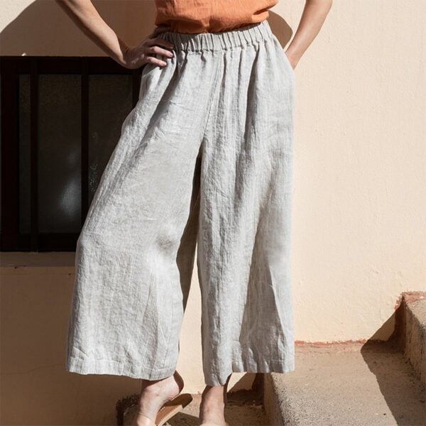 Women's Casual Linen Cropped Pants