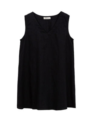 Women's Linen V-Neck Sleeveless T-Shirt