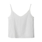 Women's Linen Camisole - Sleeveless, Backless V-Neck