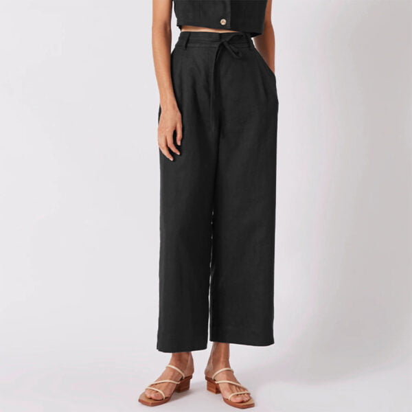 Women's Linen Tie-Waist Culottes