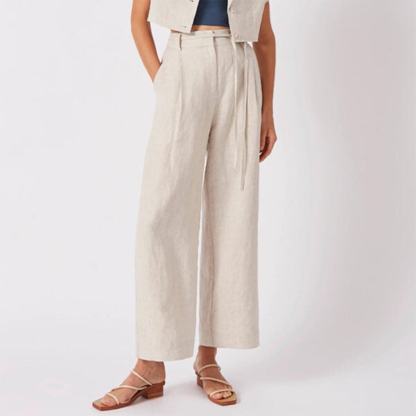 Women's Linen Tie-Waist Culottes