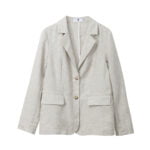 Women's Long Sleeve Slim Linen Short Blazer