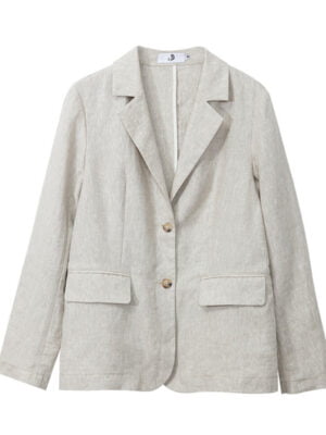 Women's Long Sleeve Slim Linen Short Blazer