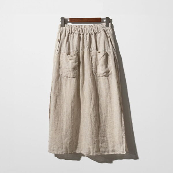 Women's Wide-Leg Culotte Linen Skirt