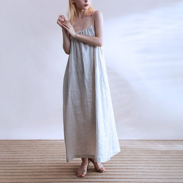 Women's Linen Halterneck Long Dress