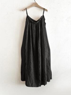 Women's Mid-Length Linen Sundress with Straps