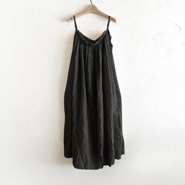 Women's Mid-Length Linen Sundress with Straps