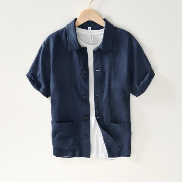 Men's Linen Shirt in Solid Color