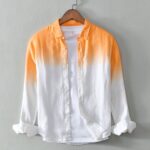 Men's Casual Long Sleeve Gradient Linen Shirt