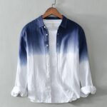 Men's Casual Long Sleeve Gradient Linen Shirt