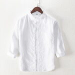 Men's Casual 3/4 Sleeve Summer Linen Shirt