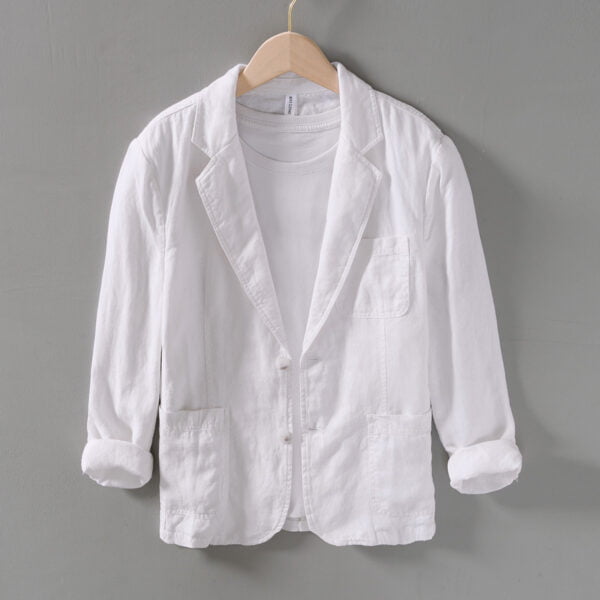 Men's Casual Linen Blazer with Lapel