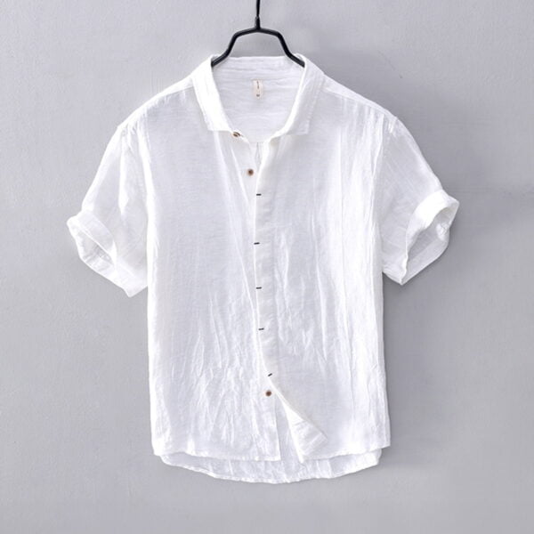 Men's Simple Solid Color Linen Shirt