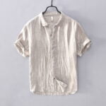 Men's Simple Solid Color Linen Shirt