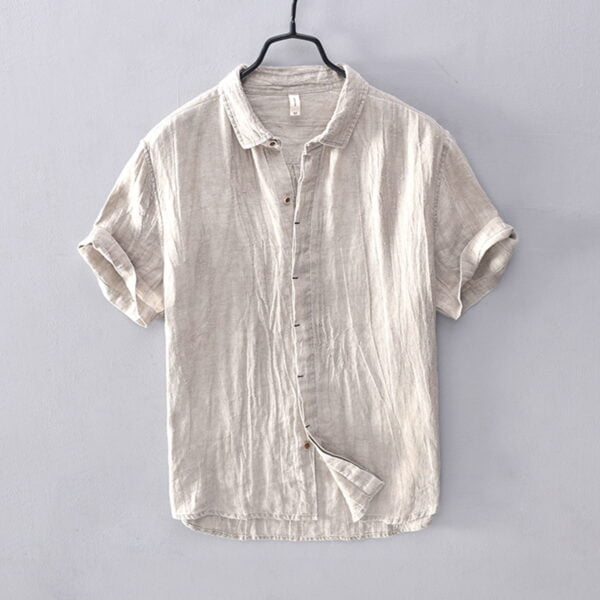 Men's Simple Solid Color Linen Shirt