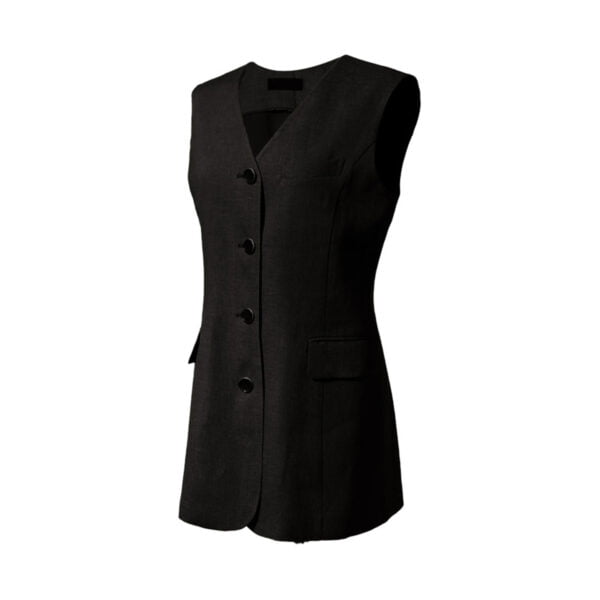 Women's V-Neck Sleeveless Open Front Linen Jacket