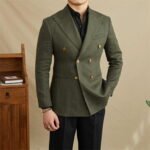 Men's Slim Fit Double-breasted Summer Linen Blazer