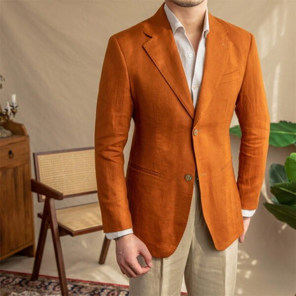 Men's Slim Fit Single-breasted Summer Linen Blazer