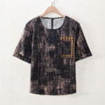 Men's Linen T-Shirt with Dip-Dye Print