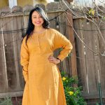 Women's Linen Midi Dress - Loose, Lace-Up V-Neck photo review